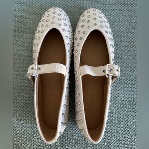 Madewell Cream Flats with Silver Accents